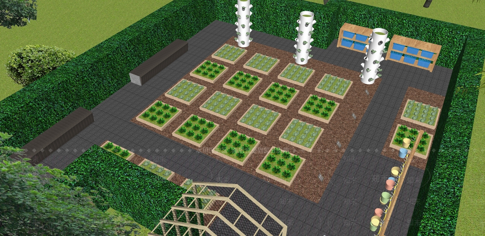 现代菜地菜园SU模型下载【ID:1149544777】