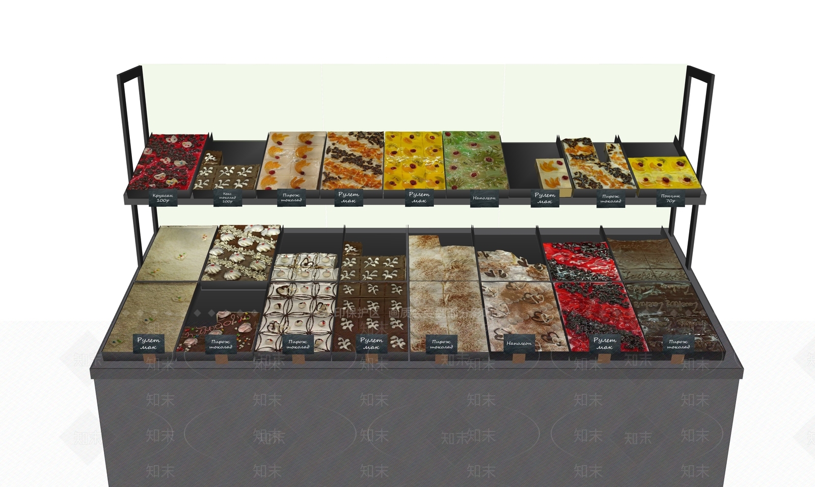 现代甜品蛋糕货柜SU模型下载【ID:1149435073】