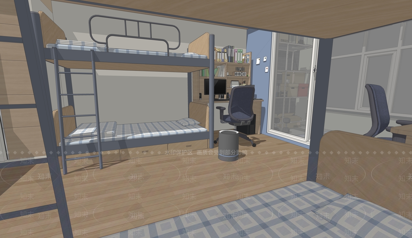 现代学校宿舍SU模型下载【ID:1149436852】