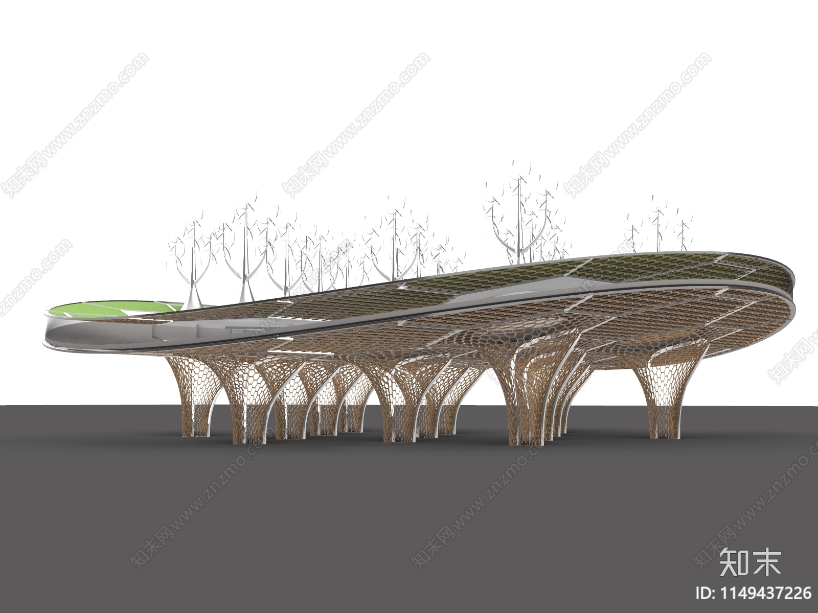 现代双曲森林异形建筑3D模型下载【ID:1149437226】