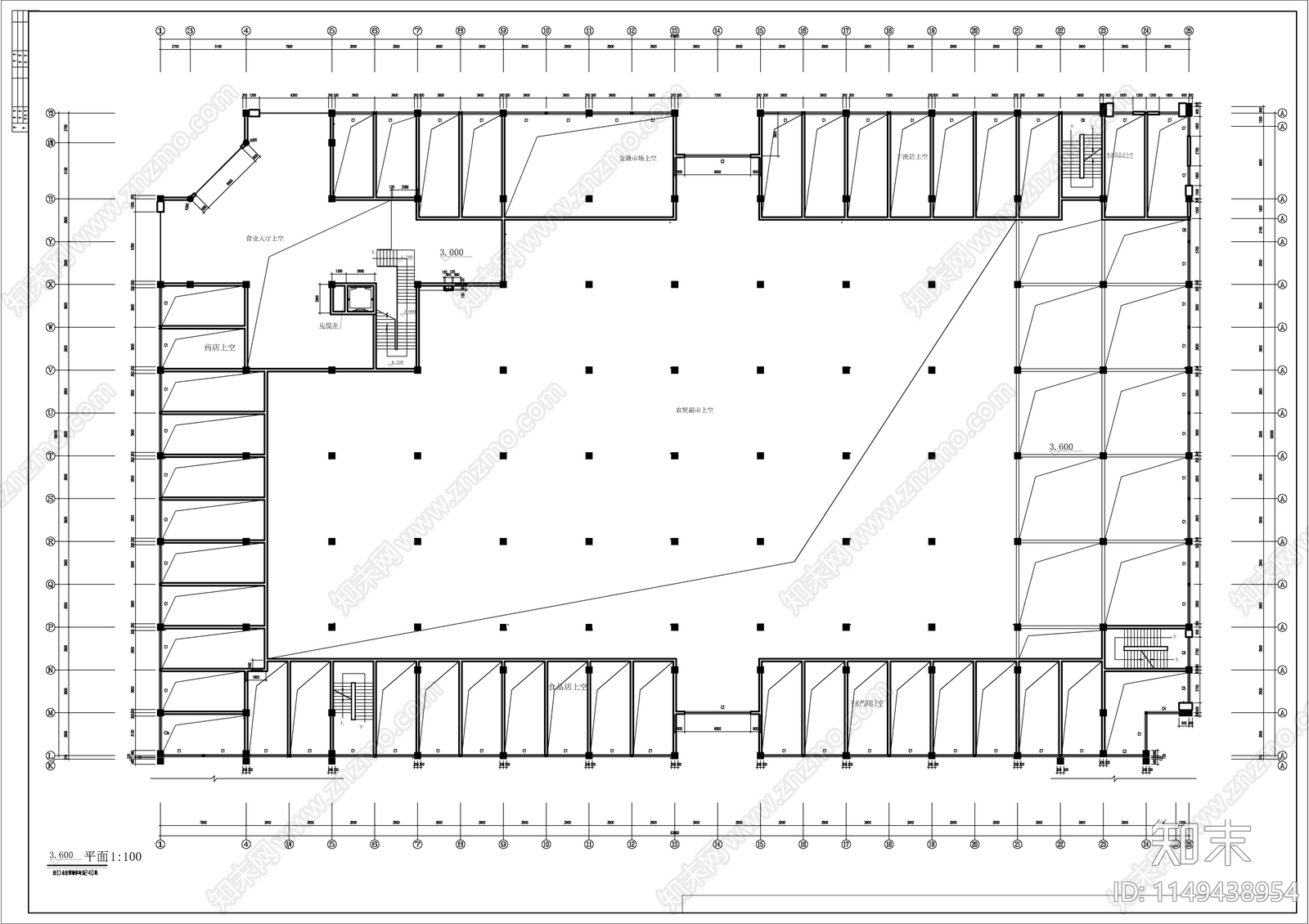 某农贸市场建筑施工图cad施工图下载【ID:1149438954】