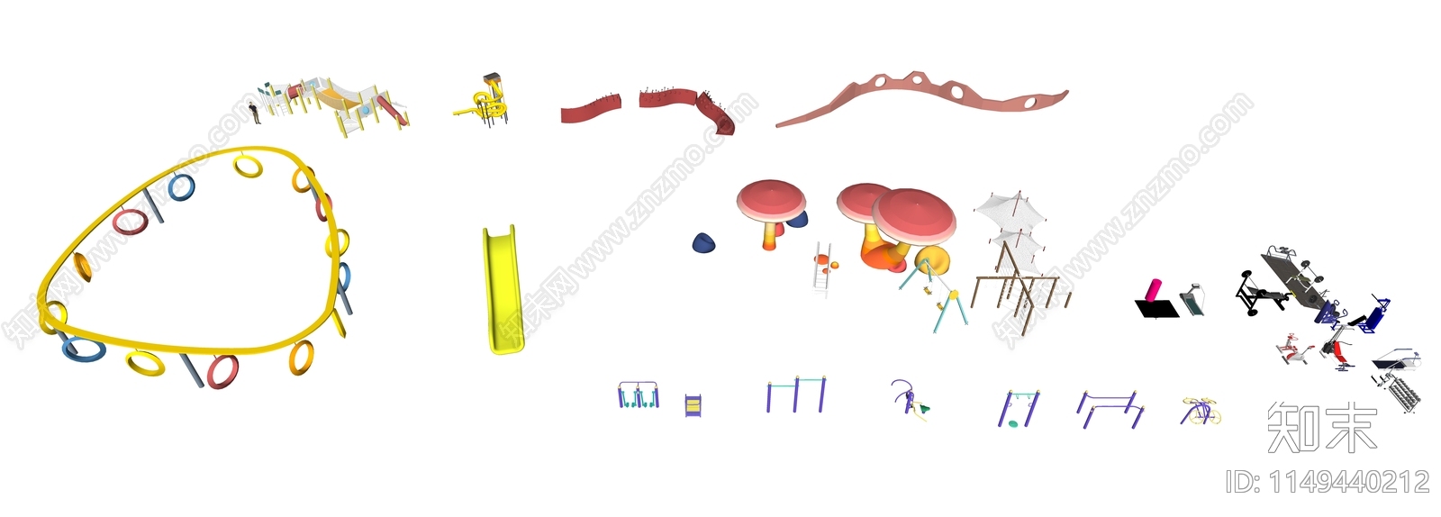 儿童活动设施SU模型下载【ID:1149440212】