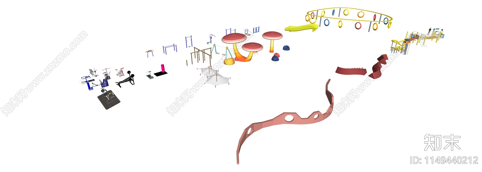 儿童活动设施SU模型下载【ID:1149440212】