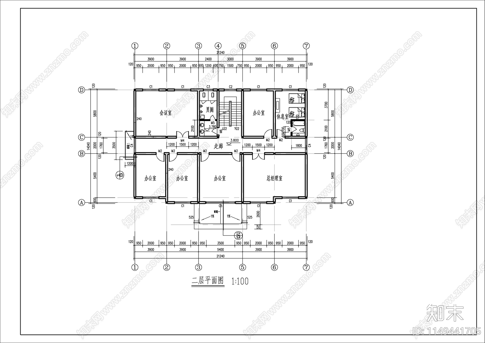 某三层办公综合楼施工图下载【ID:1149441705】