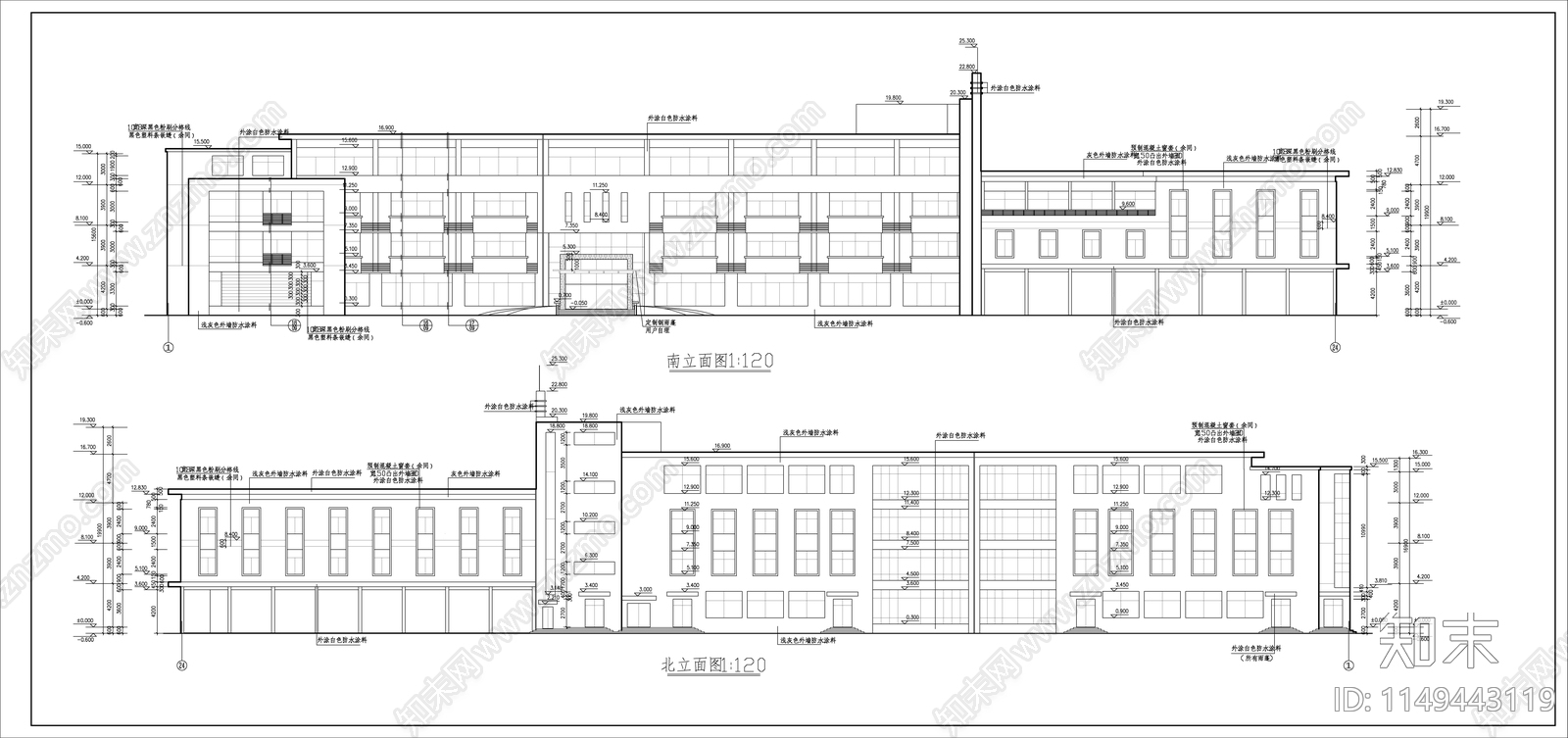 多层办公综合楼建施图cad施工图下载【ID:1149443119】