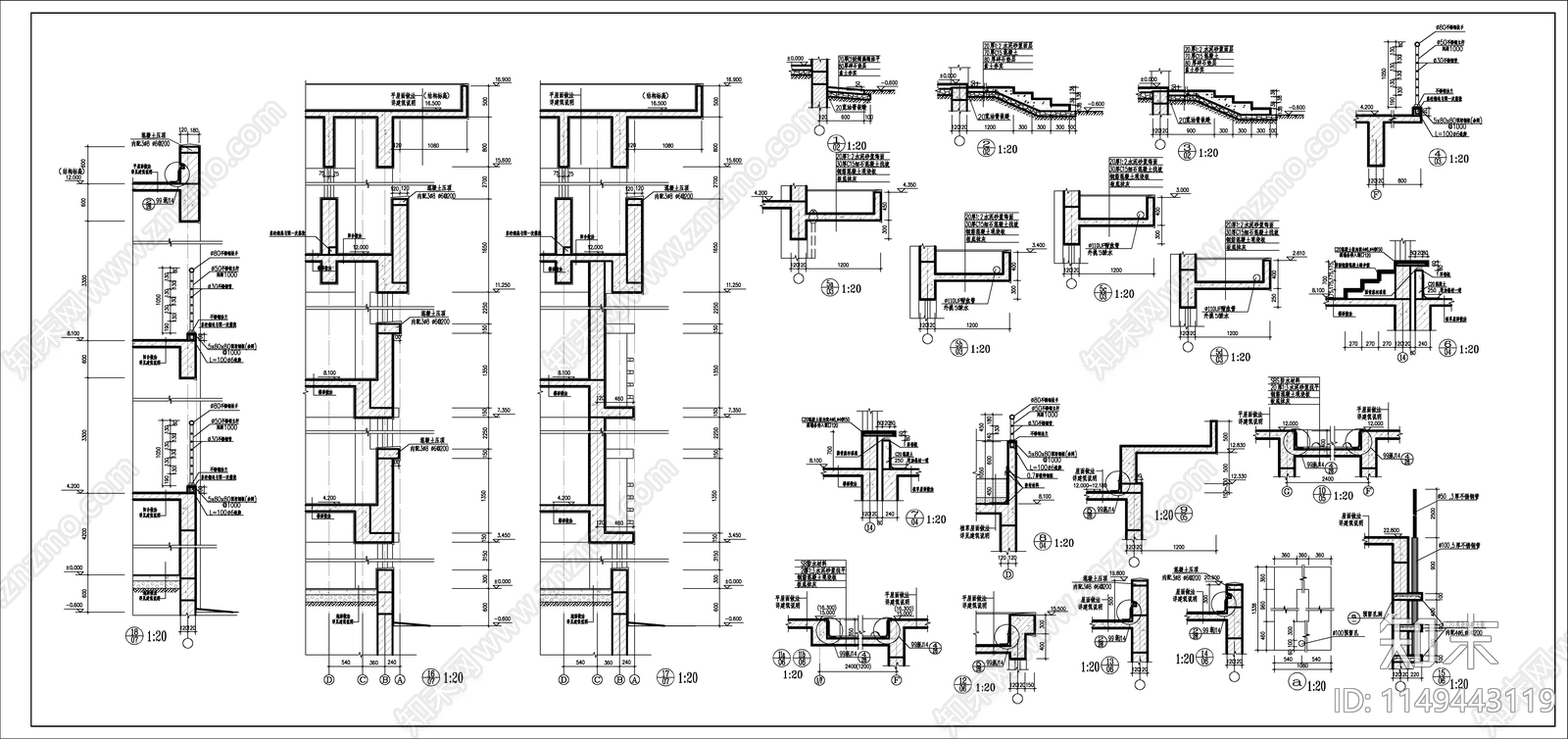 多层办公综合楼建施图cad施工图下载【ID:1149443119】