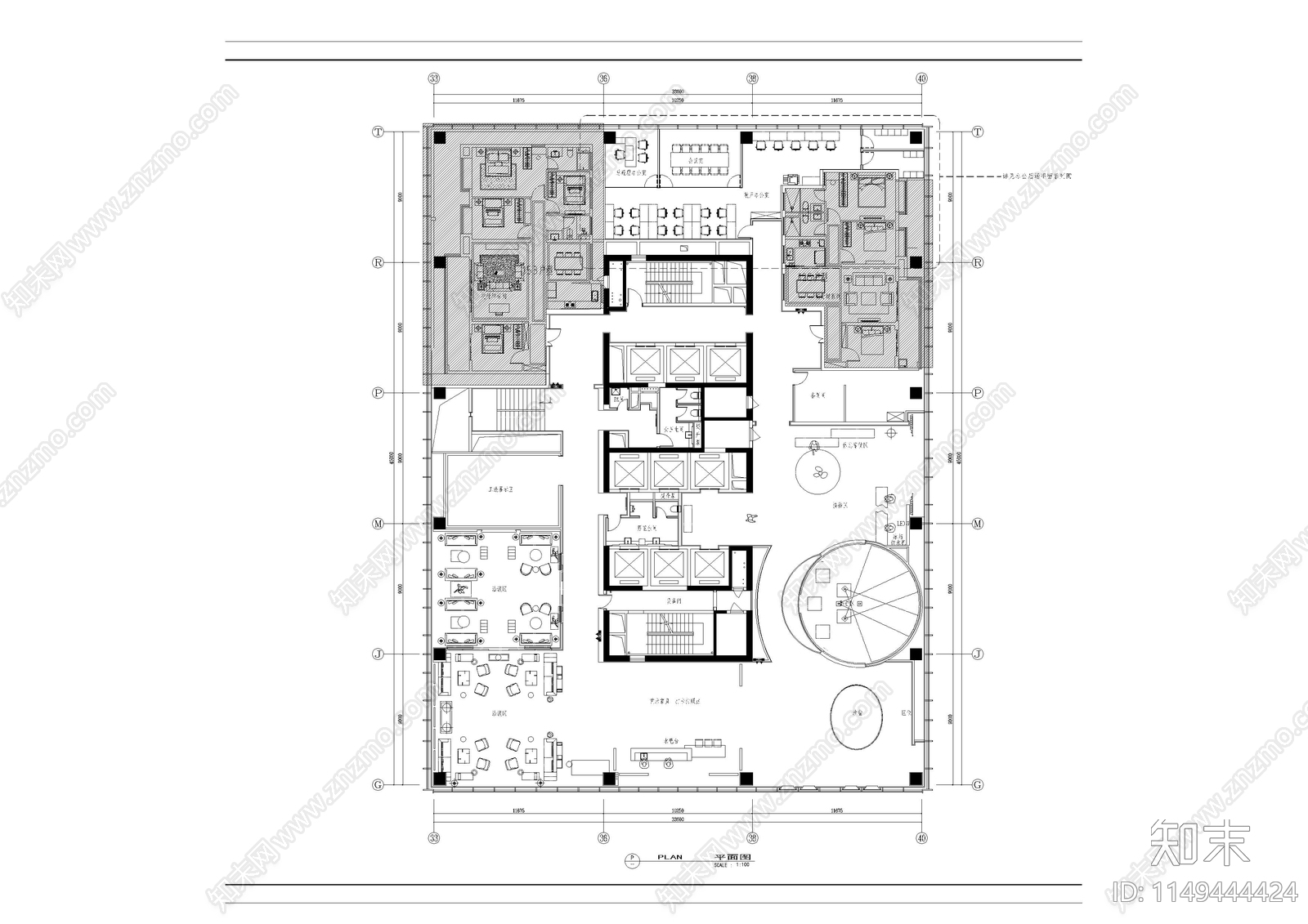 上海某售楼处设计施工图cad施工图下载【ID:1149444424】