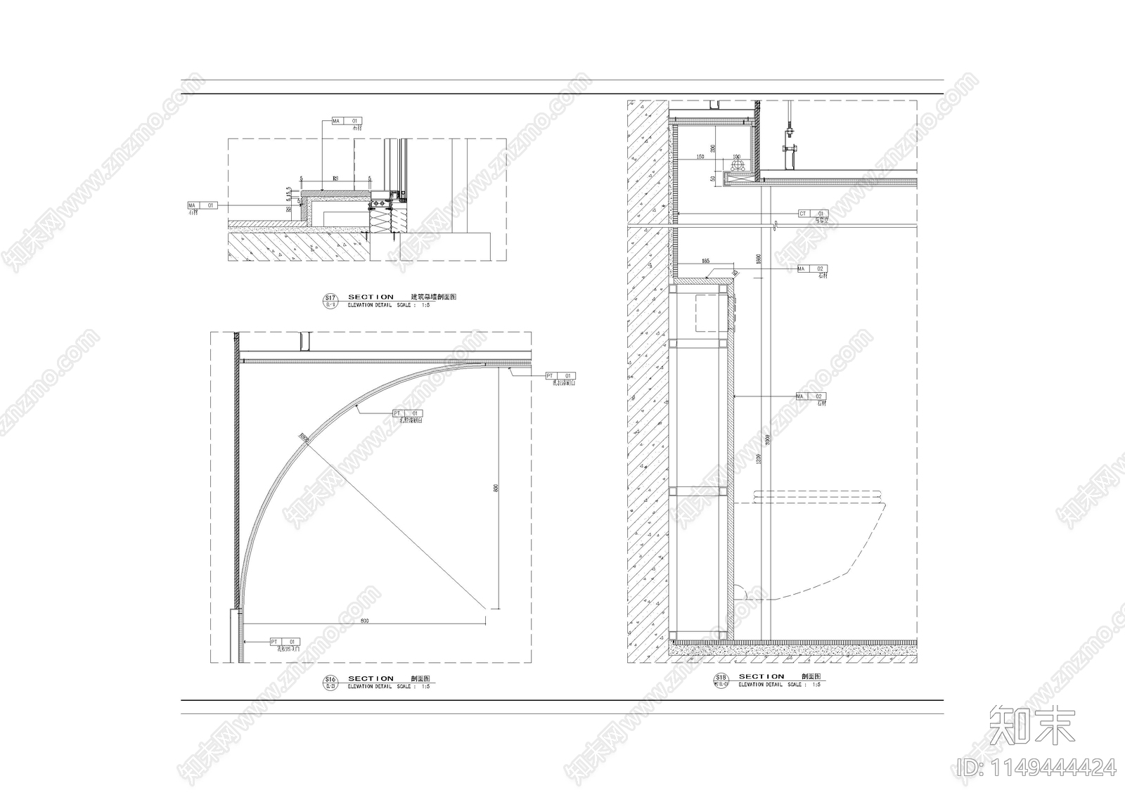 上海某售楼处设计施工图cad施工图下载【ID:1149444424】