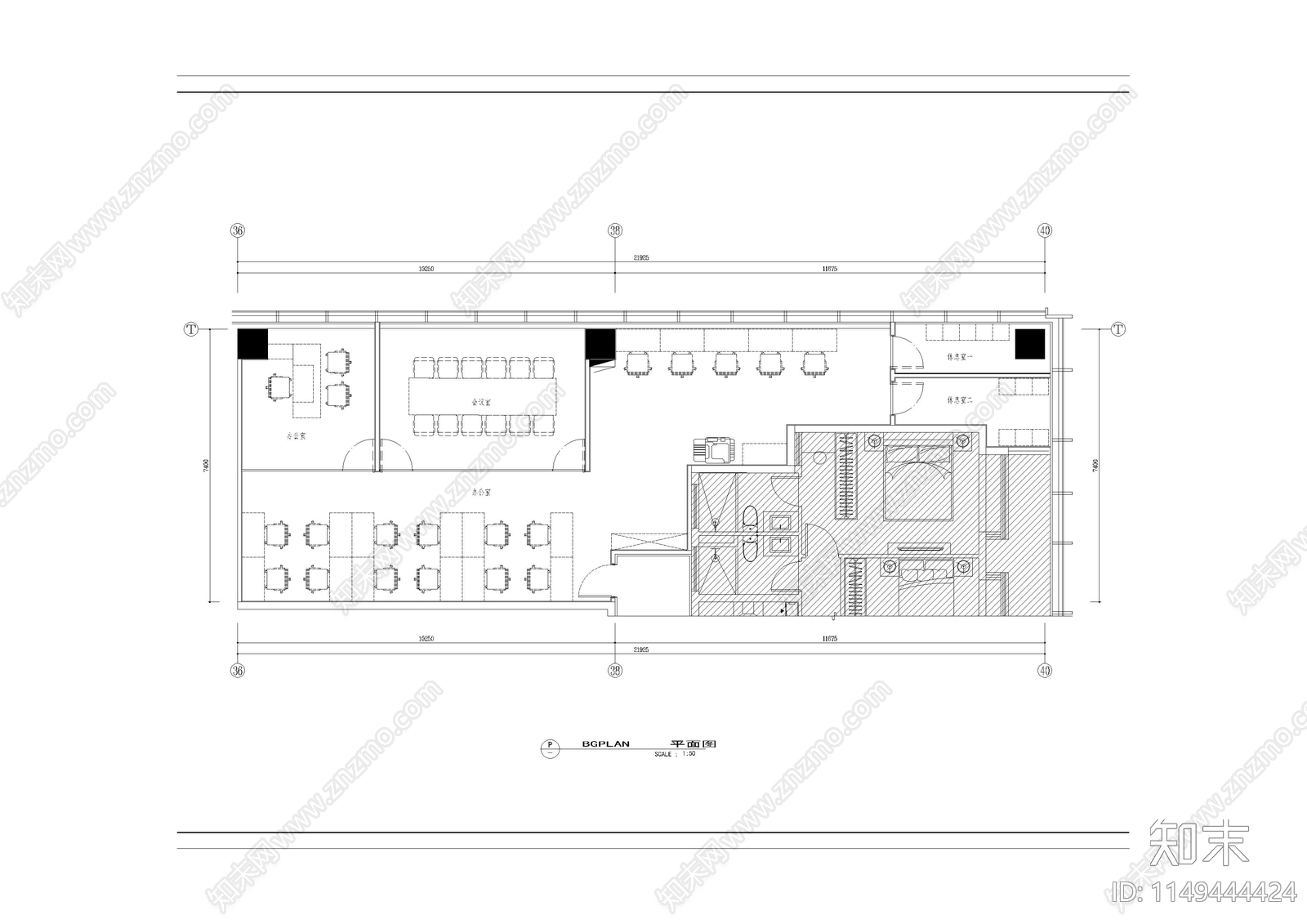 上海某售楼处设计施工图cad施工图下载【ID:1149444424】