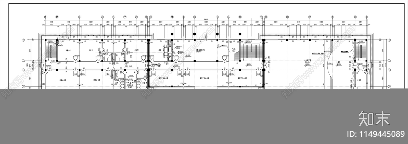 多层办公楼建筑cad施工图下载【ID:1149445089】