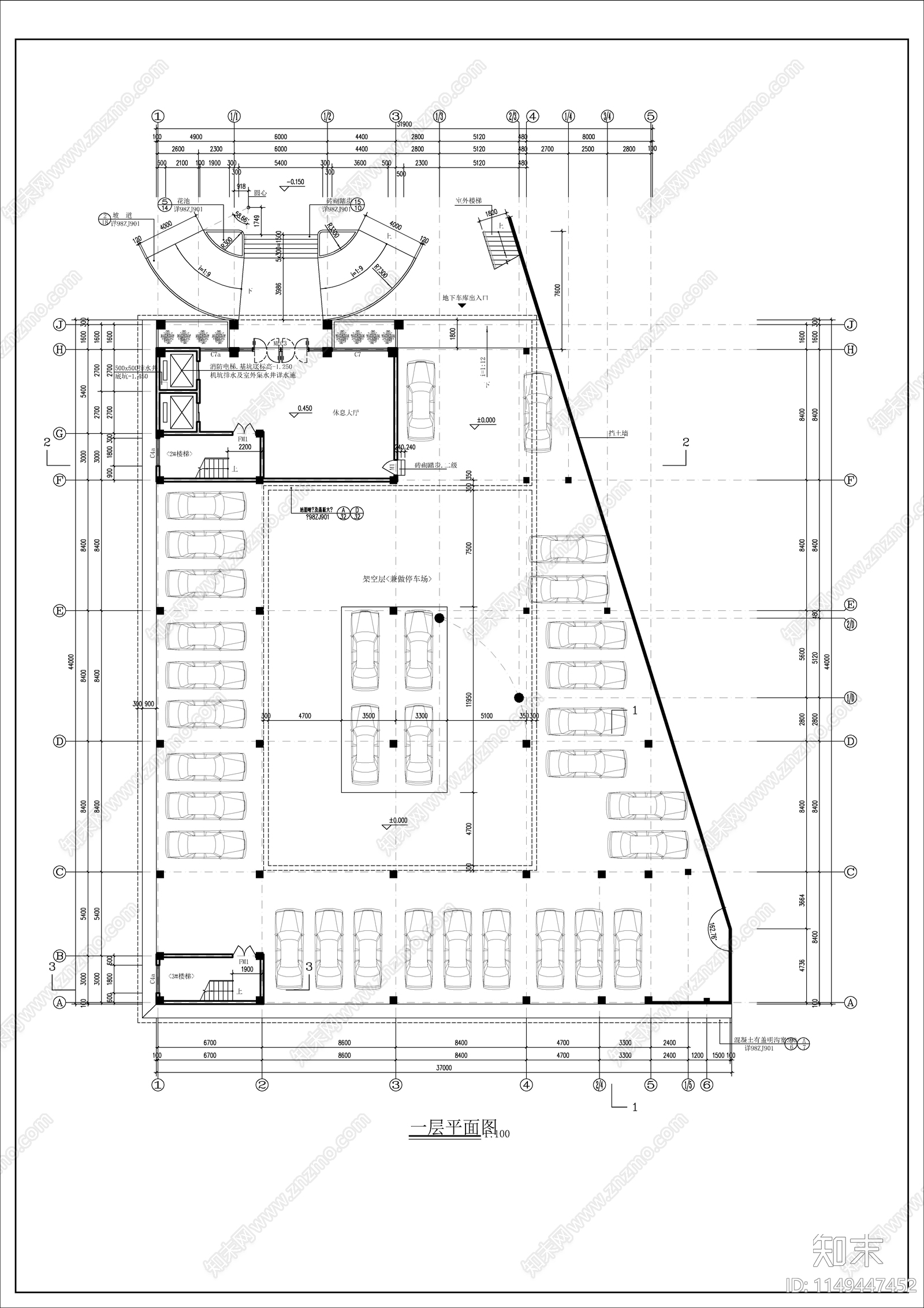 欧式风格酒店建筑方案cad施工图下载【ID:1149447452】