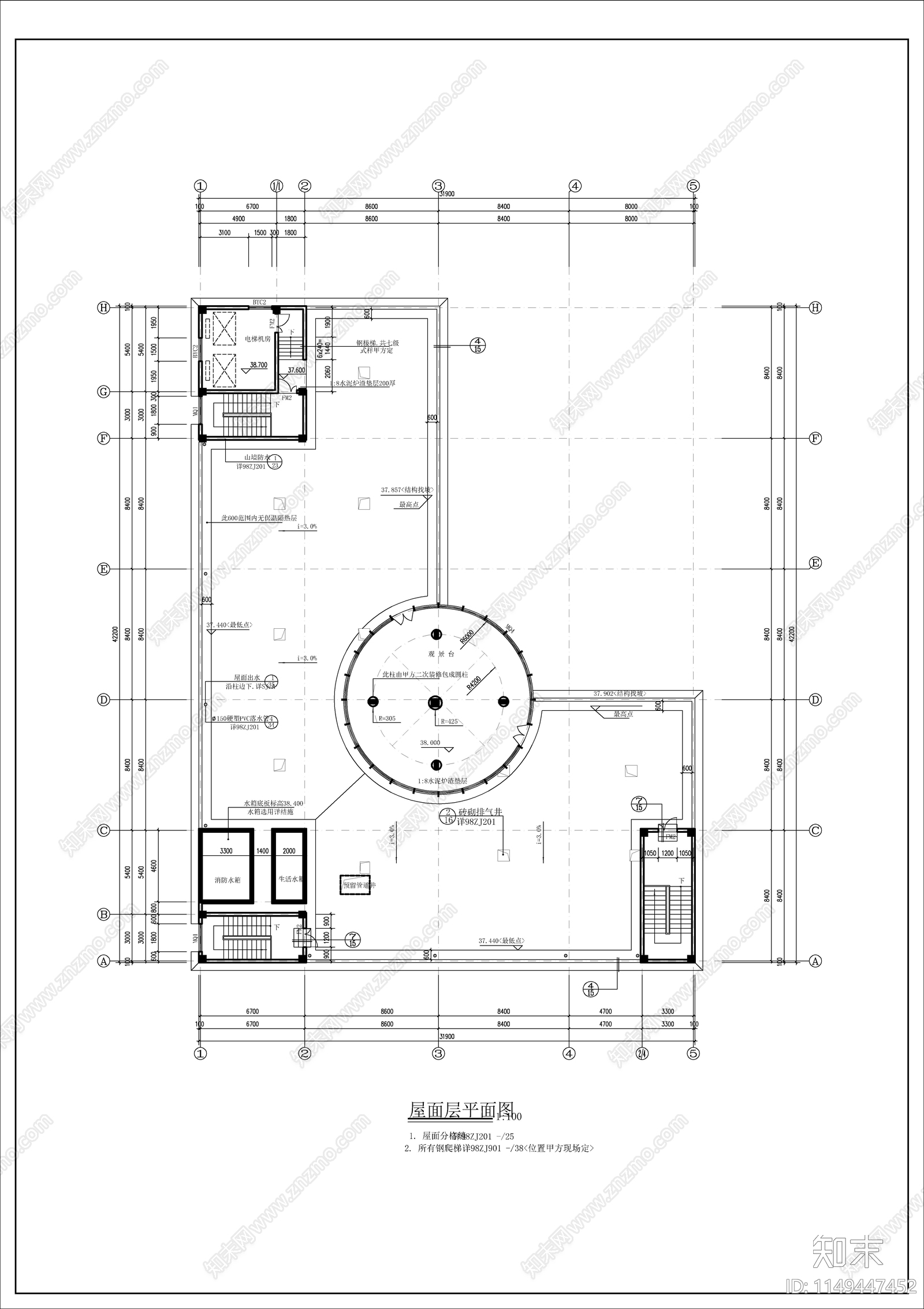 欧式风格酒店建筑方案cad施工图下载【ID:1149447452】