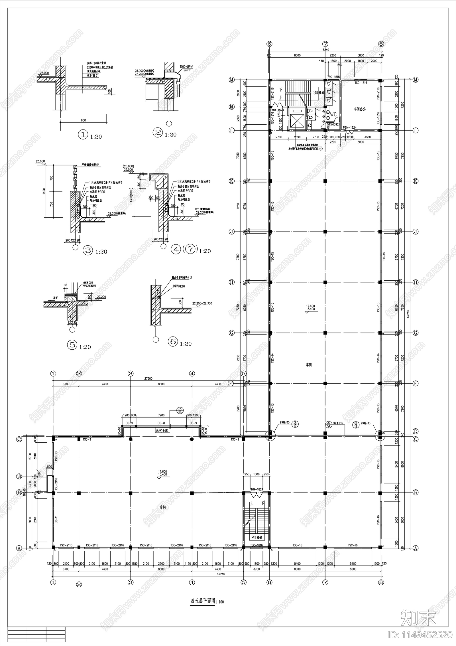 电子厂房建筑cad施工图下载【ID:1149452520】