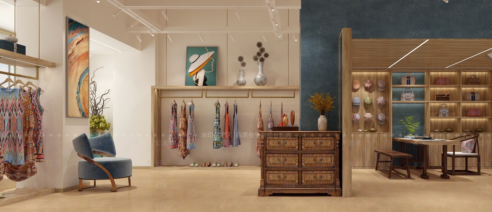 现代服装鞋店3D模型下载【ID:1149453125】