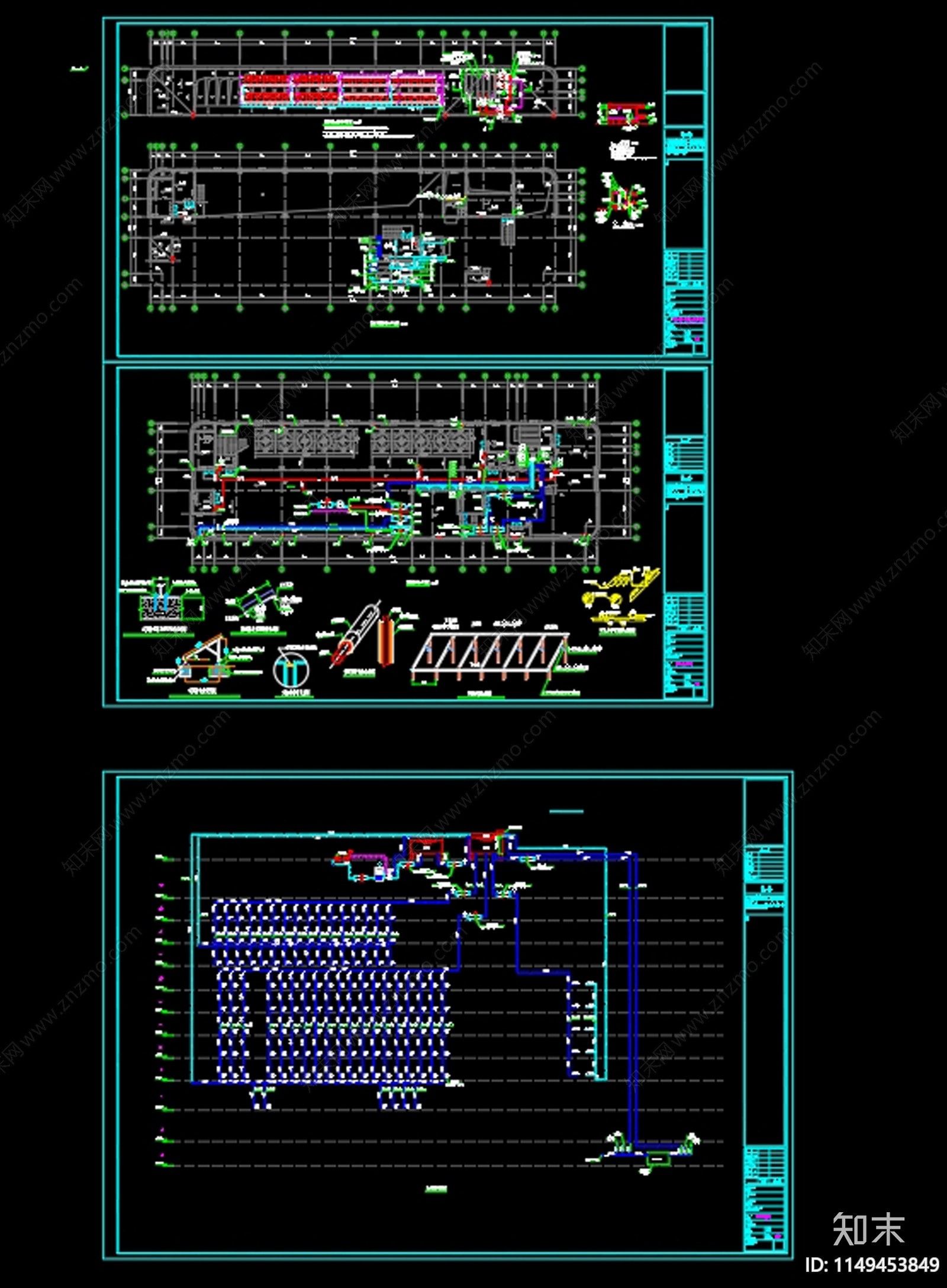 某医院平板太阳能热水系统cad施工图下载【ID:1149453849】