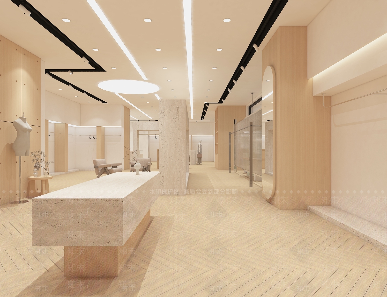 侘寂服装鞋店3D模型下载【ID:1149454467】