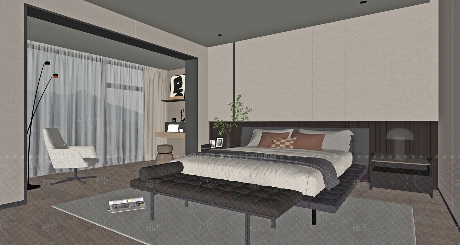 现代家居卧室SU模型下载【ID:1215968946】