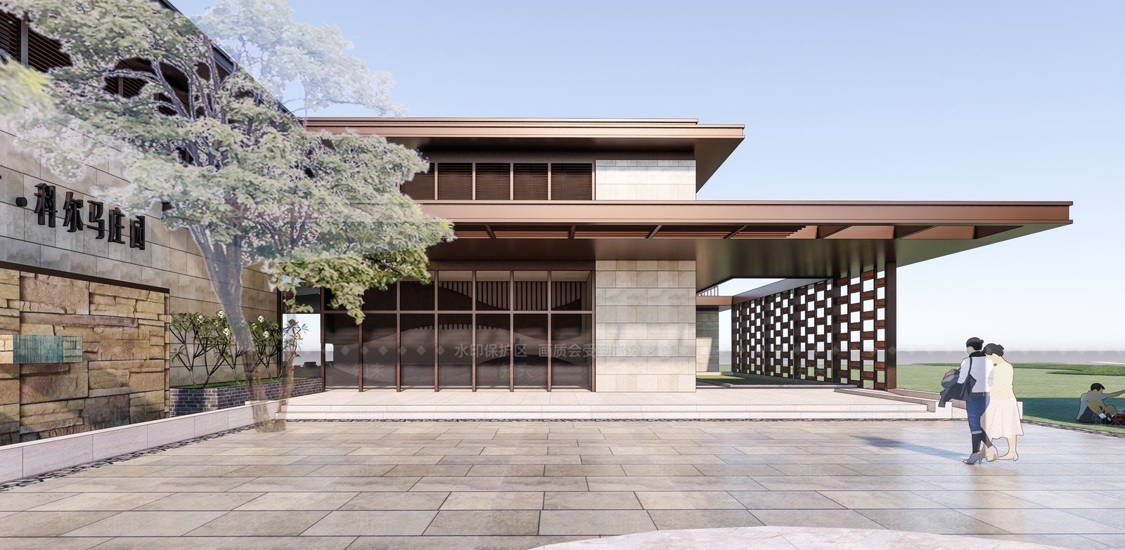 现代城市展览馆建筑SU模型下载【ID:1149454527】