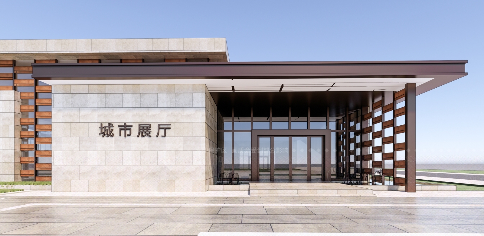 现代城市展览馆建筑SU模型下载【ID:1149454527】