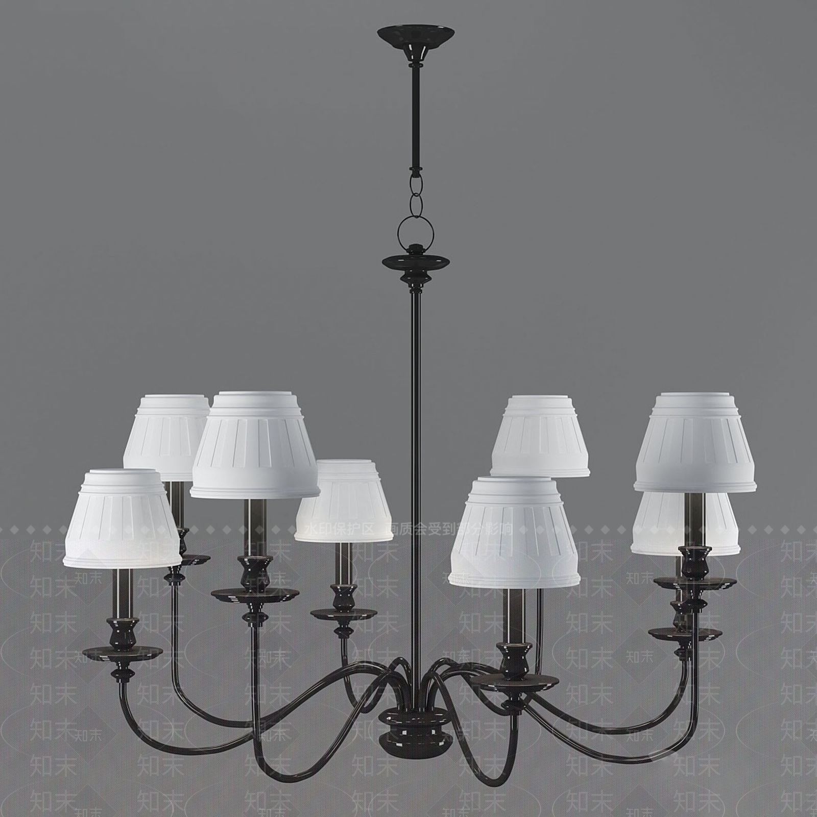 法式室内吊灯3D模型下载【ID:1149456414】