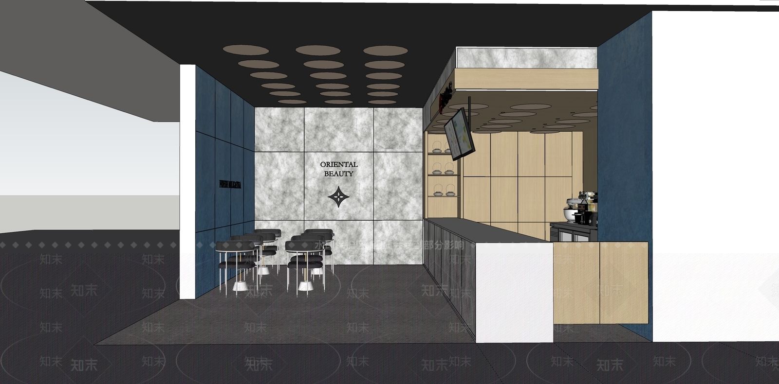 现代杜邦纸奶茶店SU模型下载【ID:1149462330】