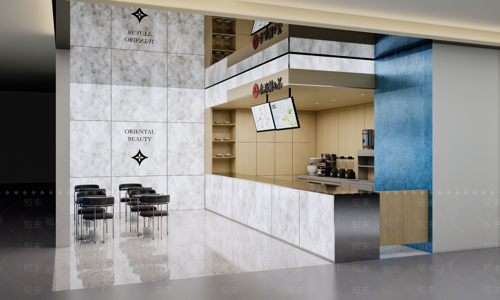 现代杜邦纸奶茶店SU模型下载【ID:1149462330】
