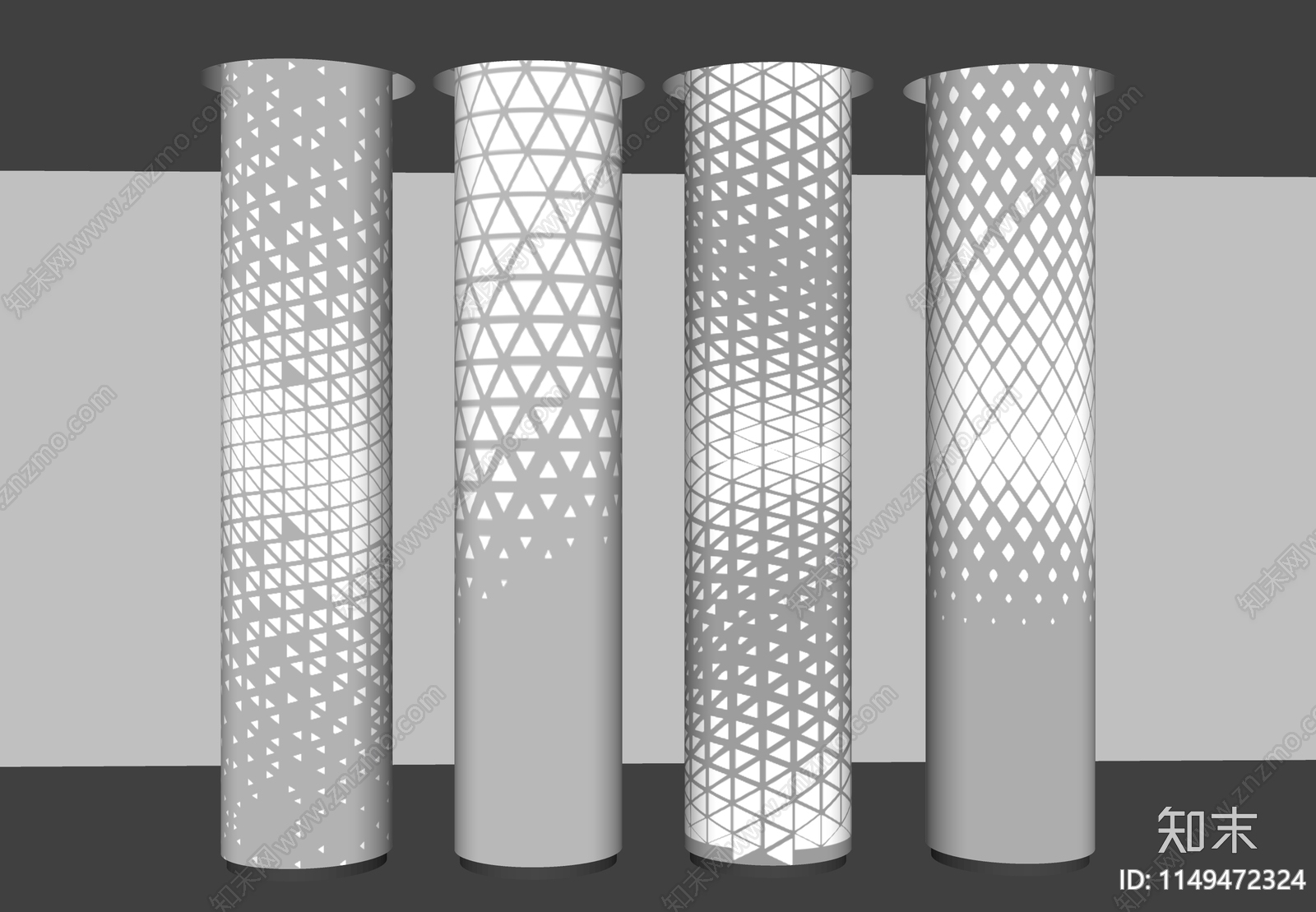 现代镂空圆柱子SU模型下载【ID:1149472324】