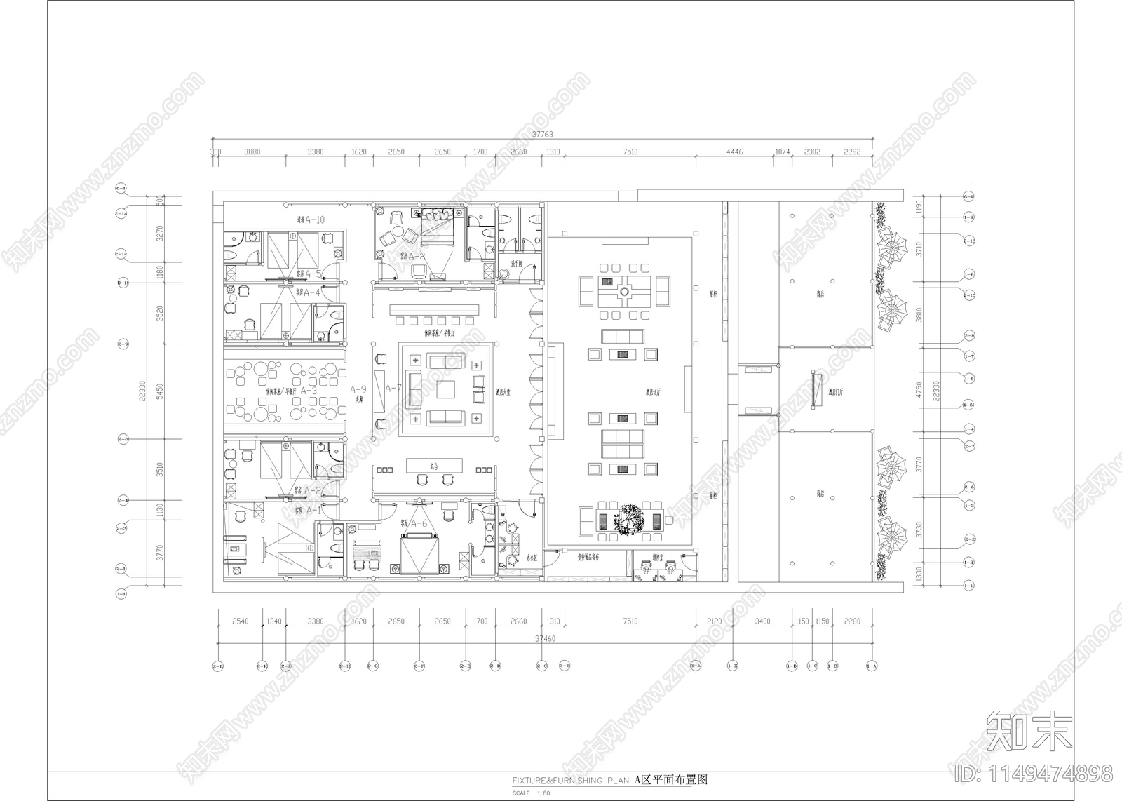 600㎡中式民宿施工图下载【ID:1149474898】