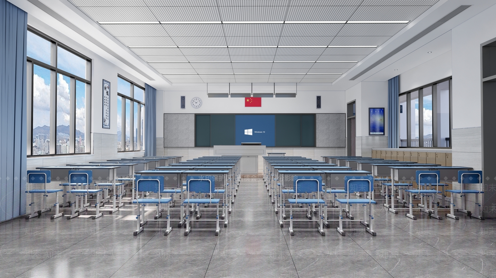 现代学校教室SU模型下载【ID:1149475340】