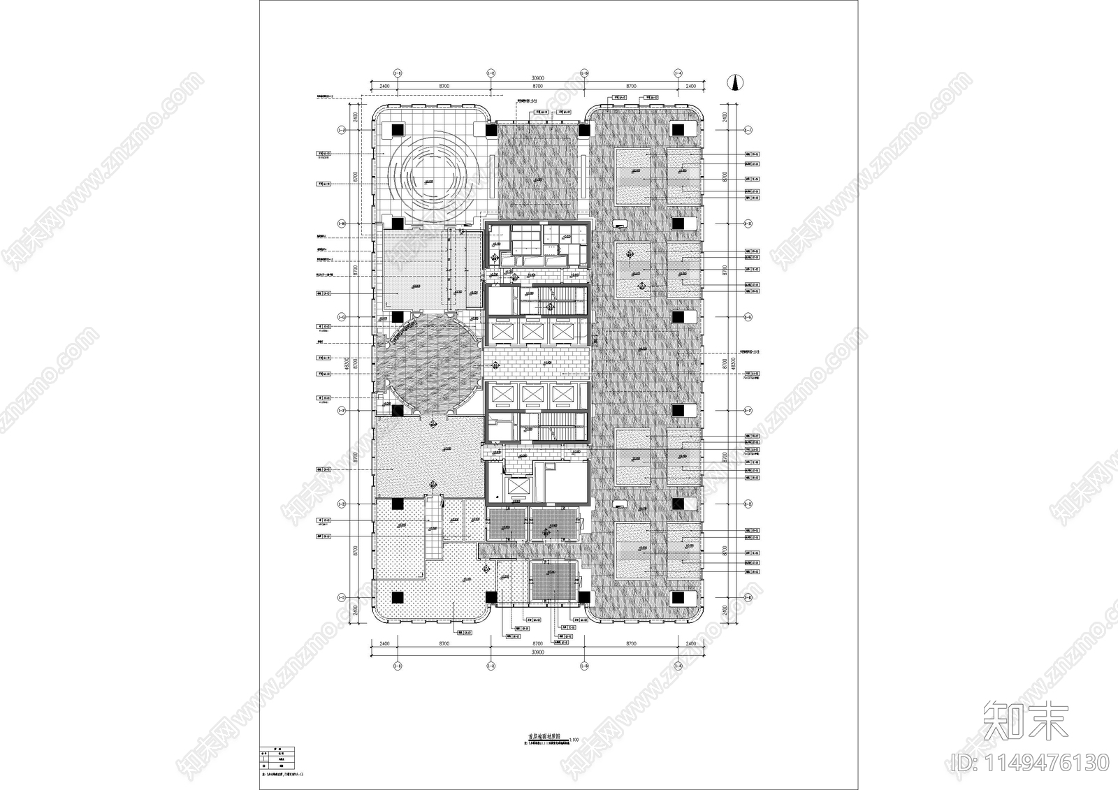 万科滨江大都会售楼处cad施工图下载【ID:1149476130】