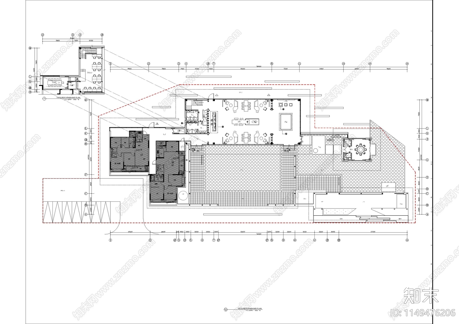 500M²建投售楼处cad施工图下载【ID:1149476206】