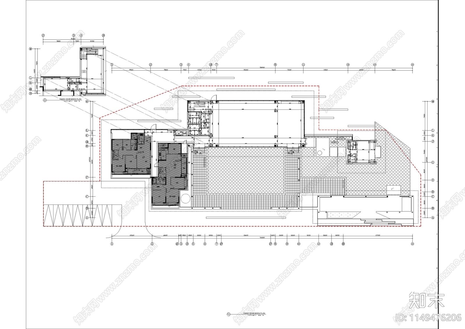 500M²建投售楼处cad施工图下载【ID:1149476206】