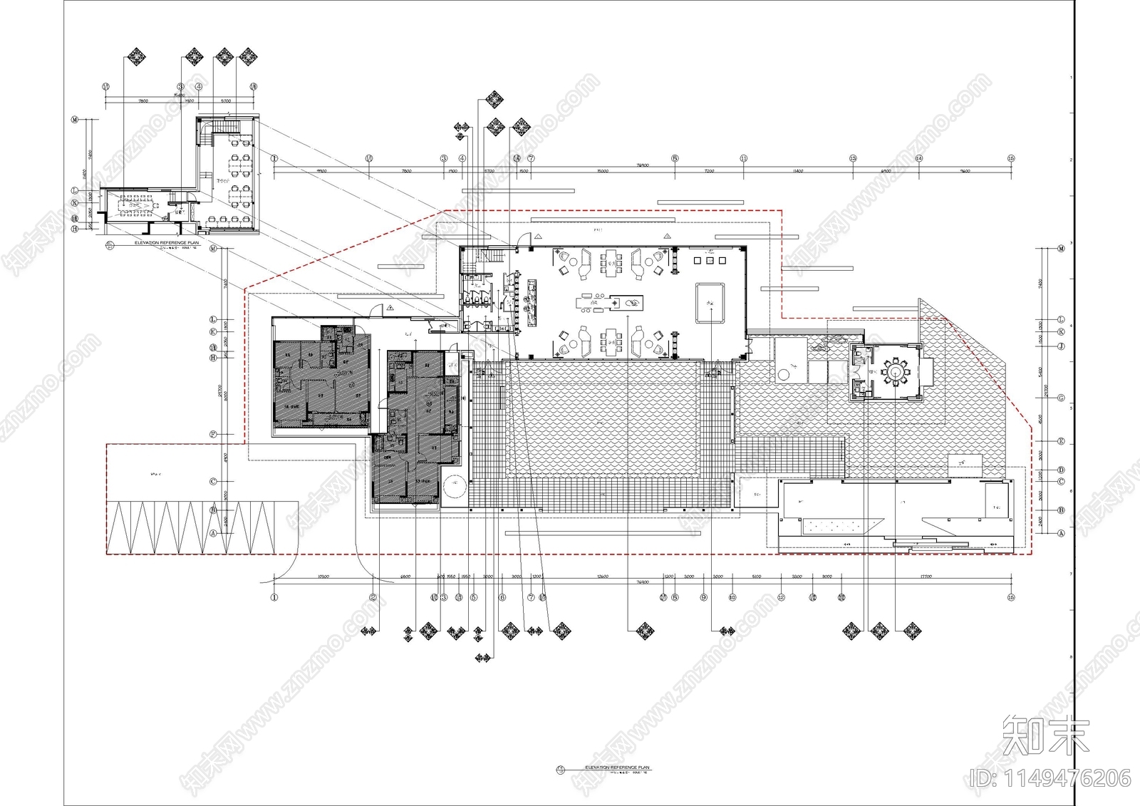 500M²建投售楼处cad施工图下载【ID:1149476206】