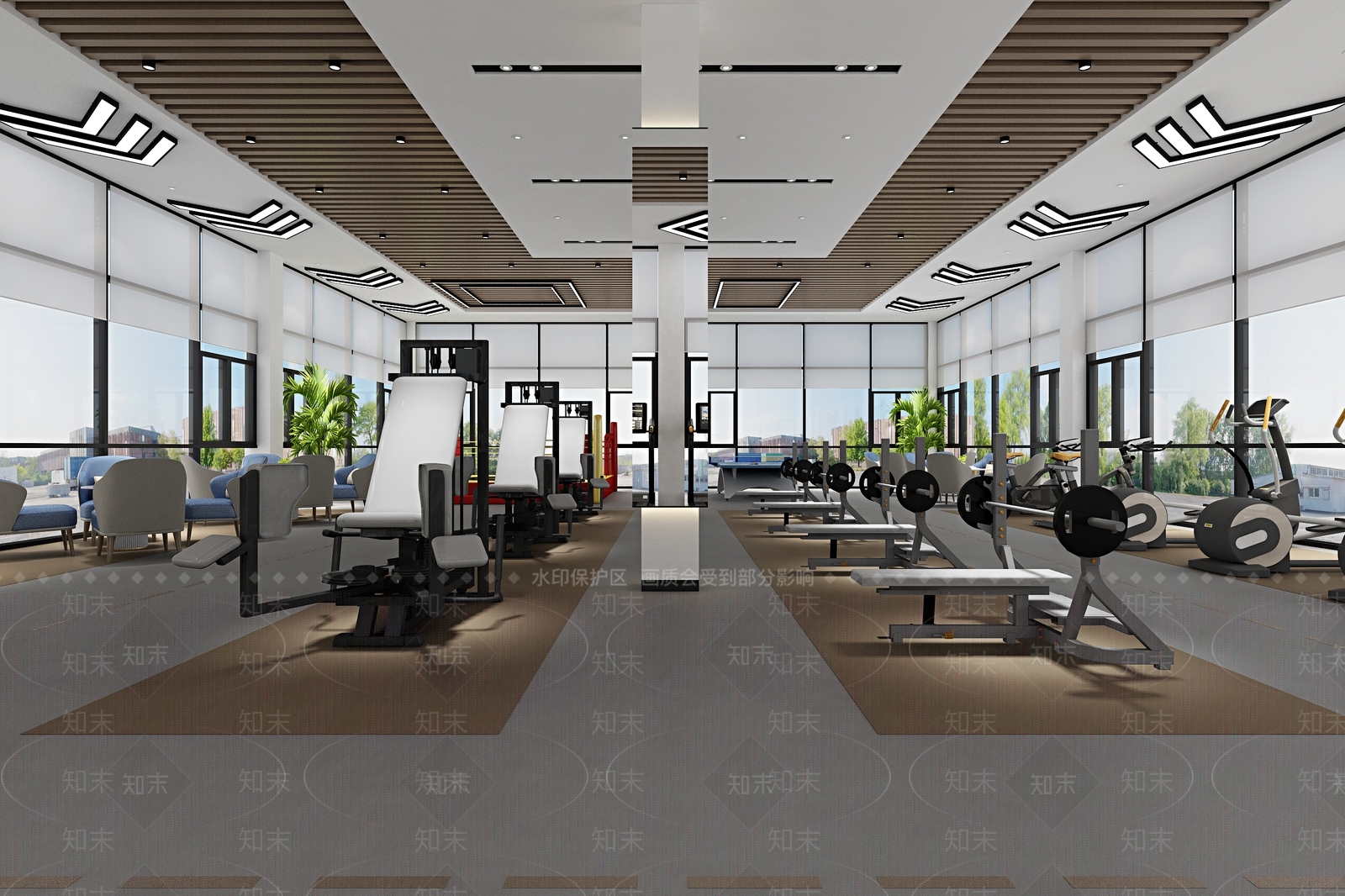 现代健身房3D模型下载【ID:1214154601】