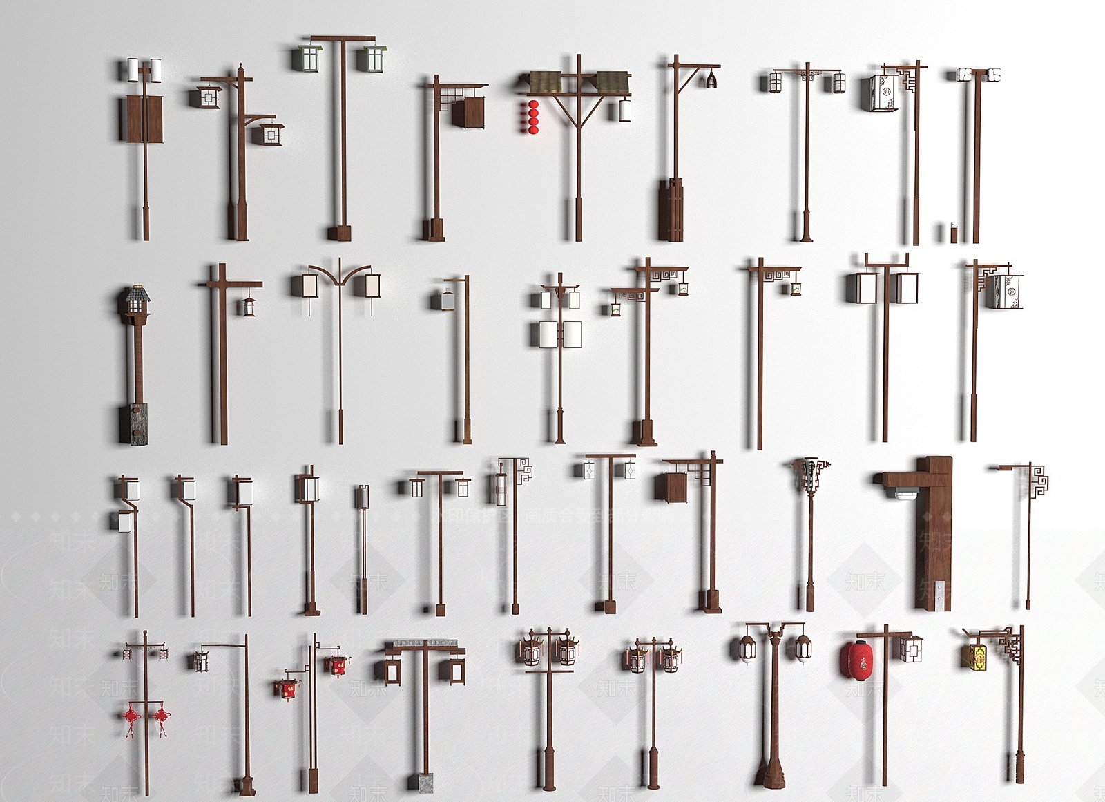 中式路灯SU模型下载【ID:1149481802】