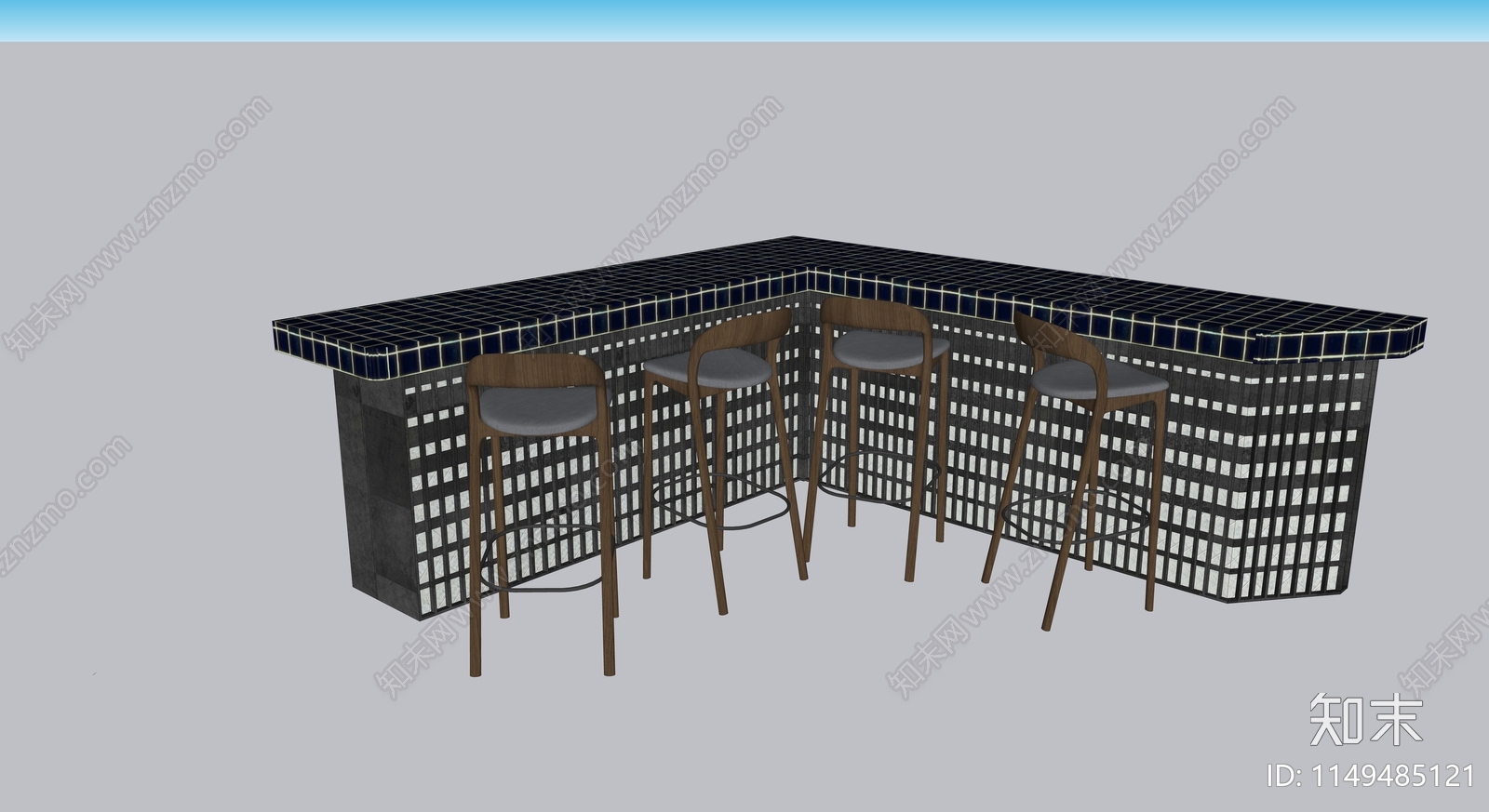 现代户外吧台SU模型下载【ID:1149485121】