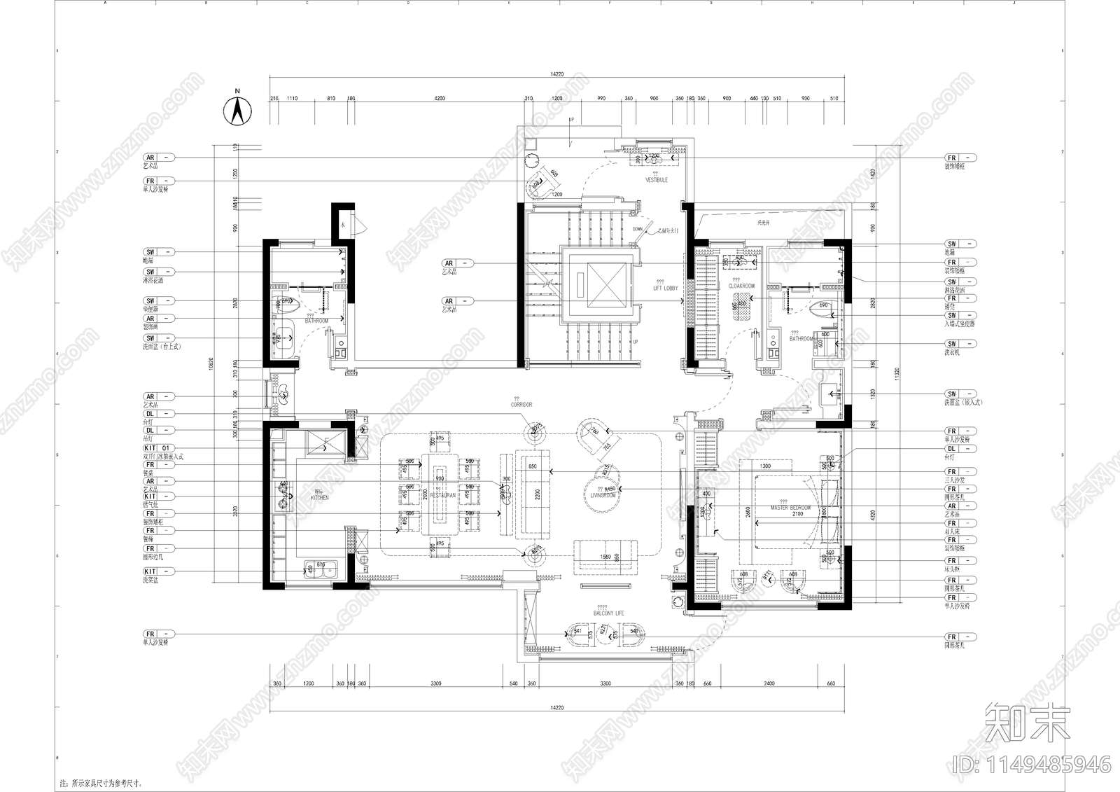 别墅设计cad施工图下载【ID:1149485946】