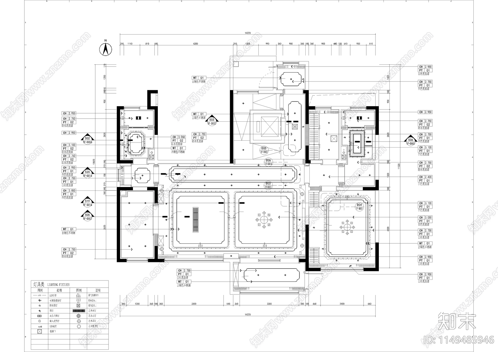 别墅设计cad施工图下载【ID:1149485946】