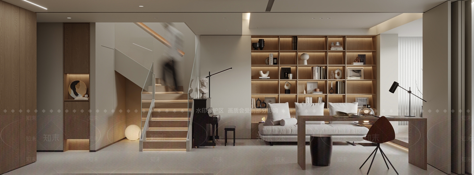 轻奢小户型LOFT简约风格客餐厅3D模型下载【ID:1149494695】