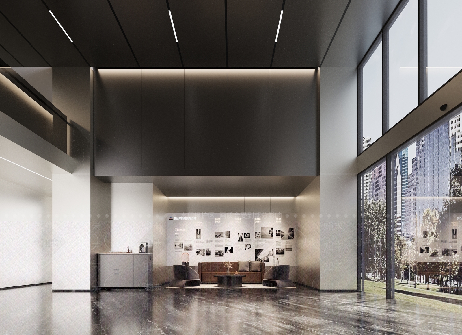 现代轻奢办公大堂3D模型下载【ID:1149496761】