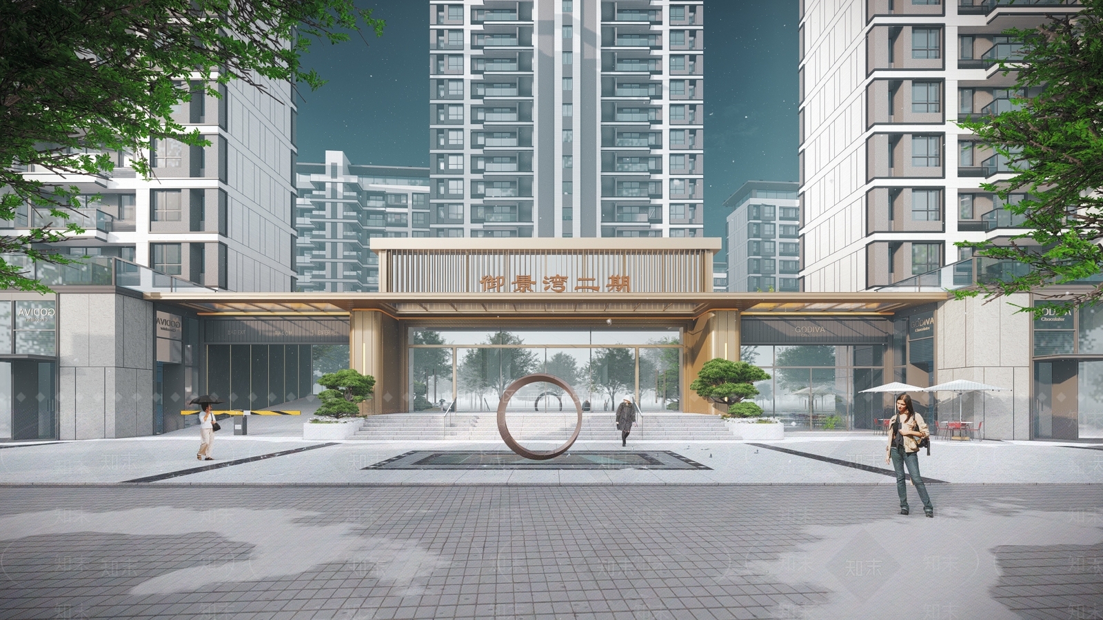 现代小区入口大门SU模型下载【ID:1149497244】