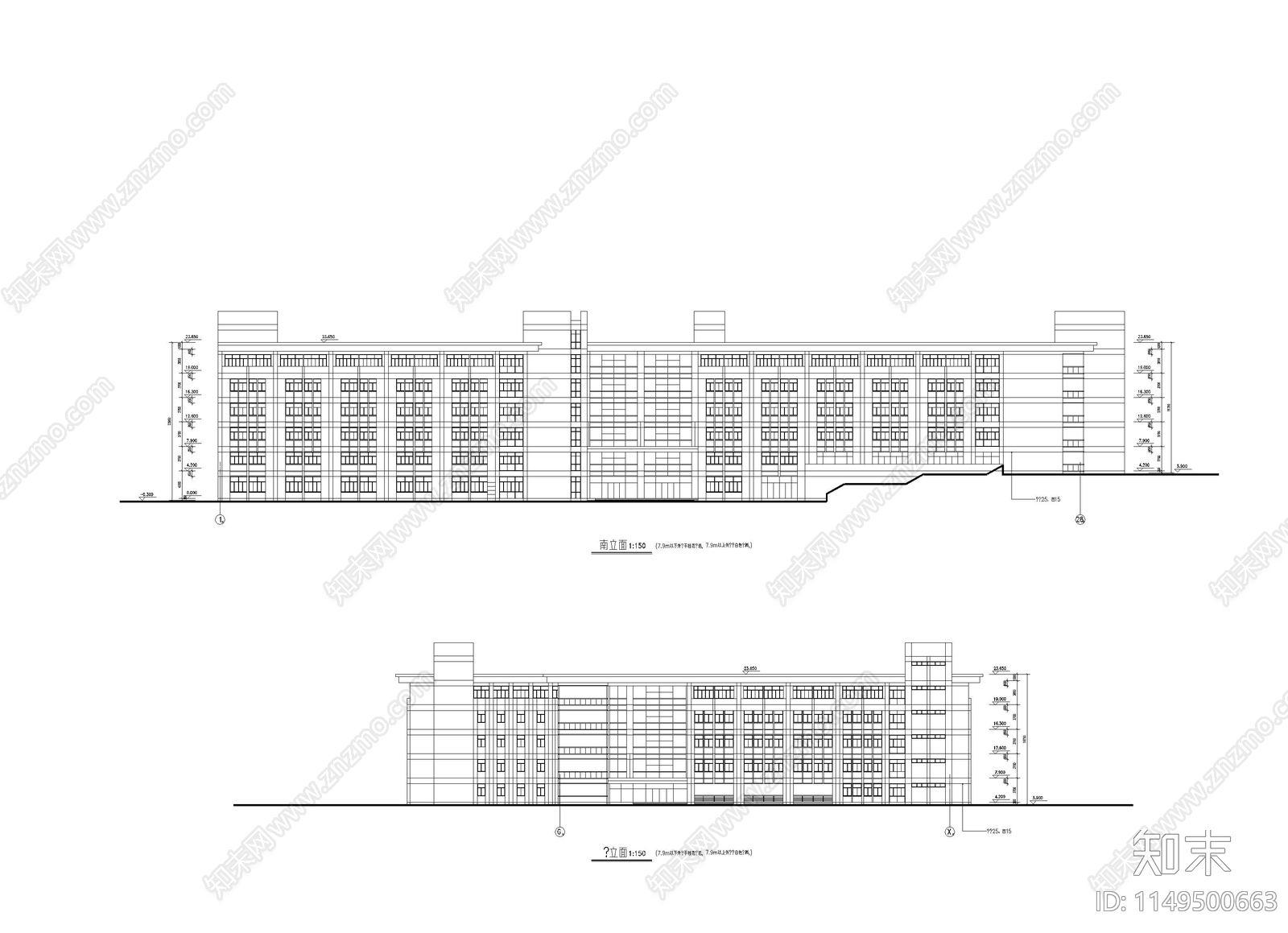 某大学教学楼建筑cad施工图下载【ID:1149500663】