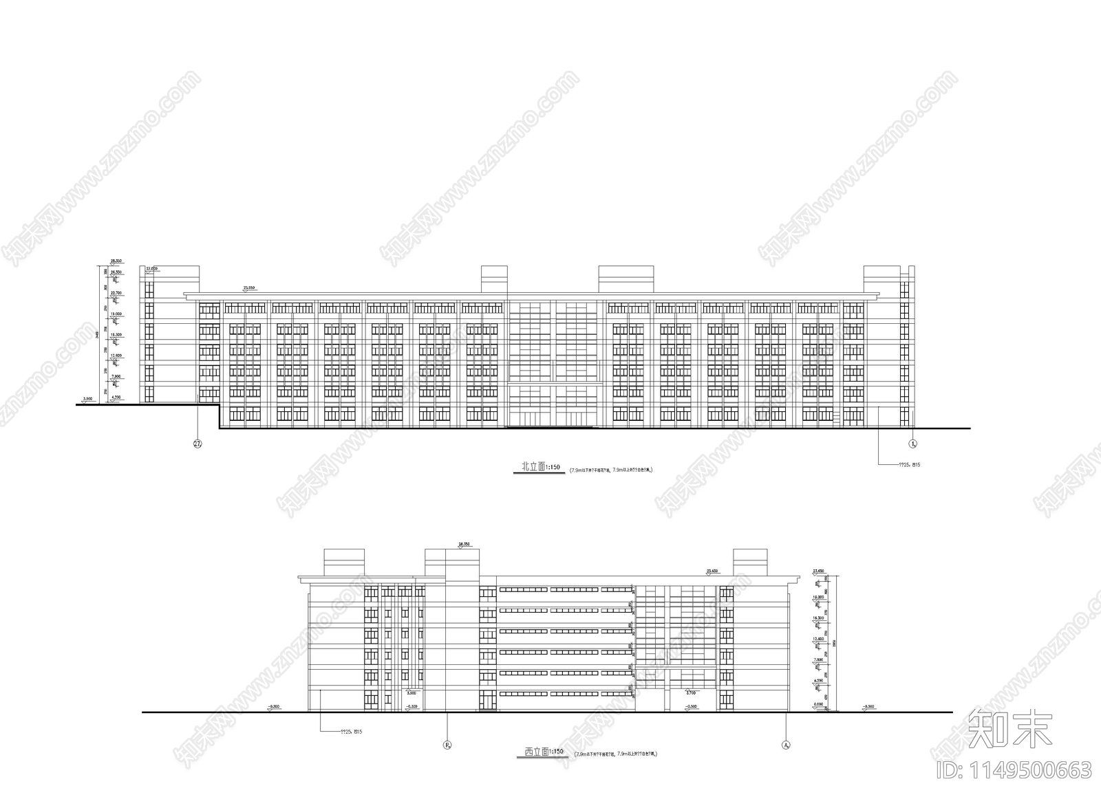 某大学教学楼建筑cad施工图下载【ID:1149500663】