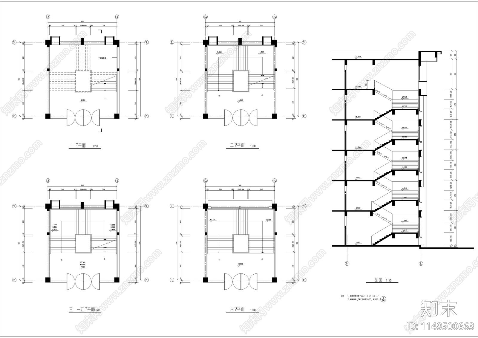 某大学教学楼建筑cad施工图下载【ID:1149500663】