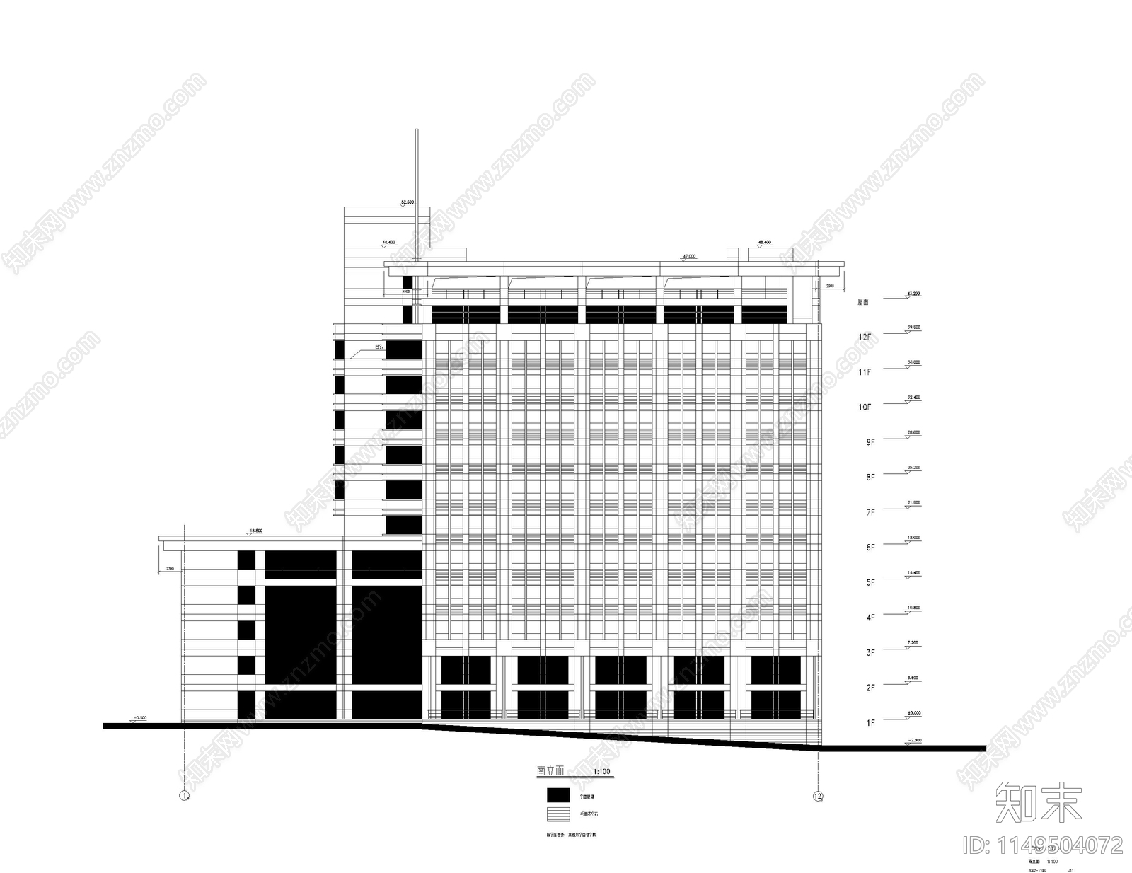 大学综合楼建筑cad施工图下载【ID:1149725887】