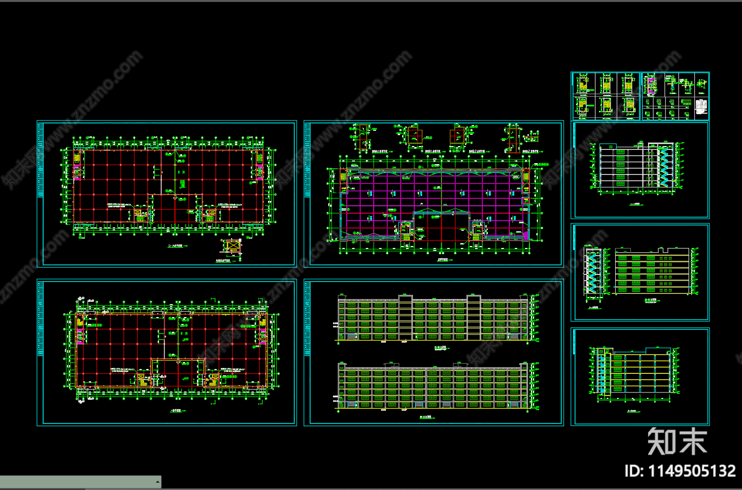 7层厂房建筑cad施工图下载【ID:1149505132】