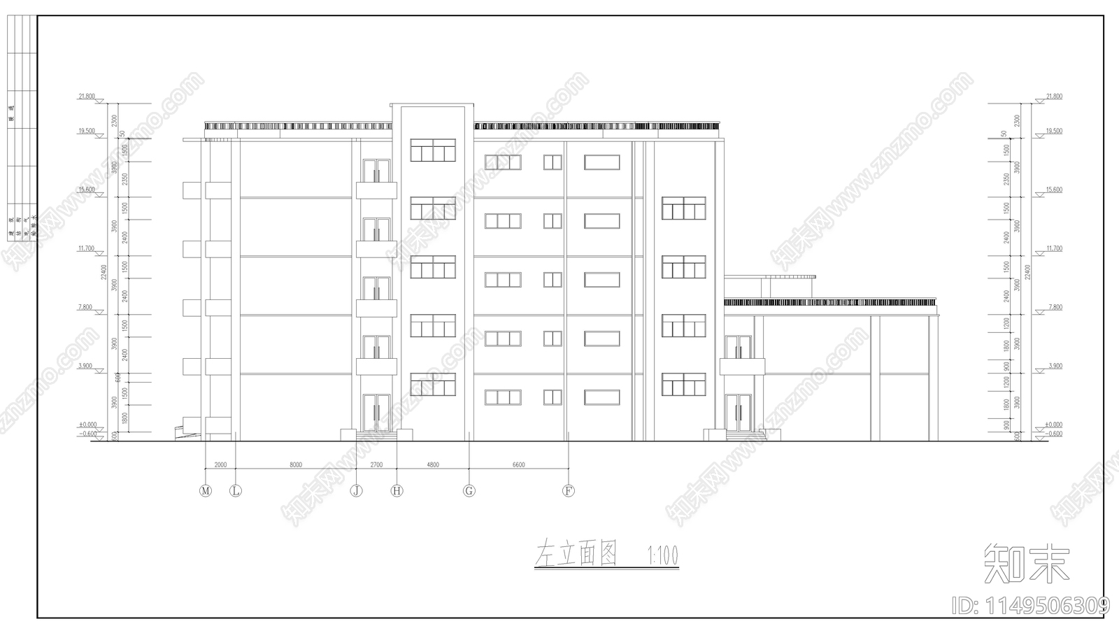 某学校教学楼扩出图cad施工图下载【ID:1149506309】