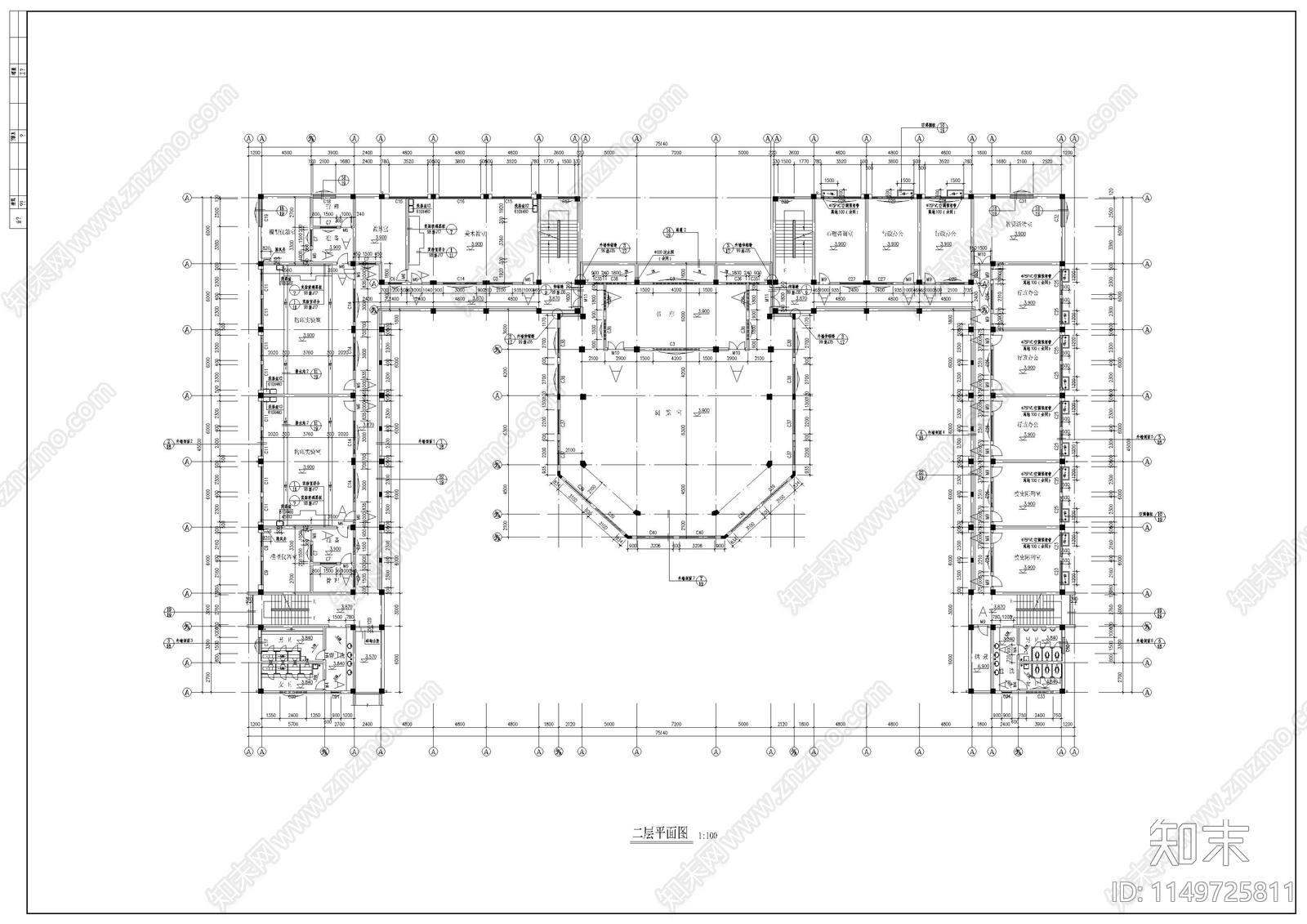 中学教学楼建筑cad施工图下载【ID:1149725811】