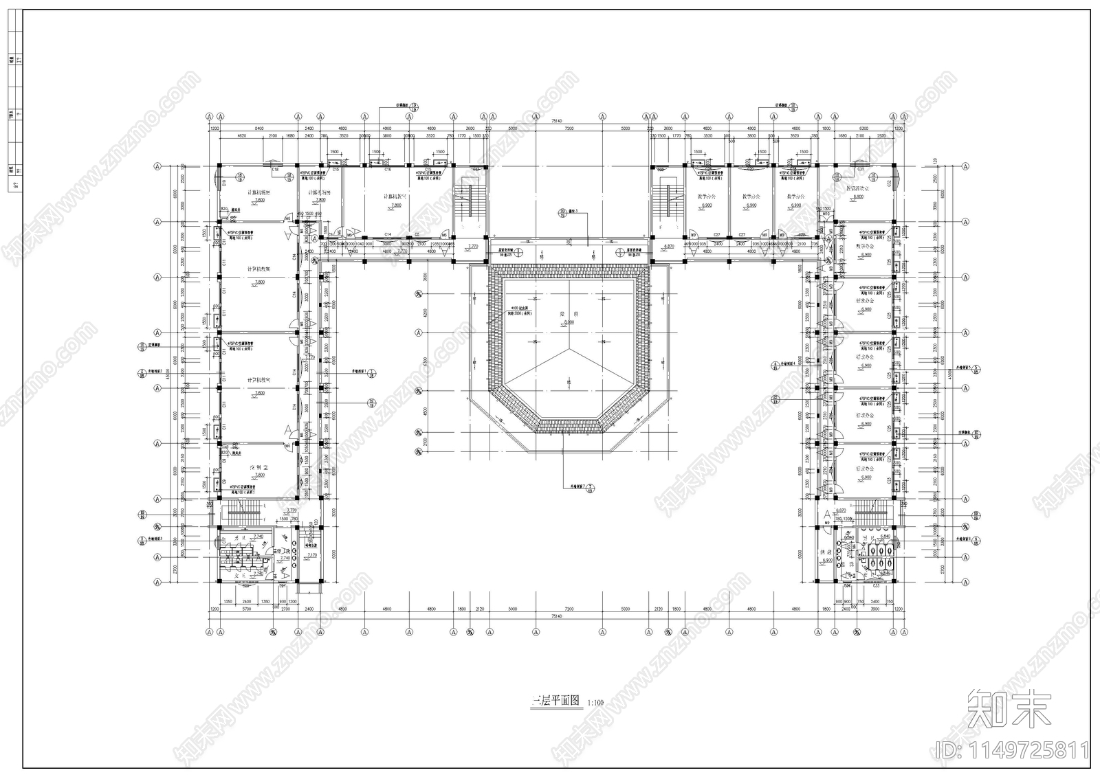 中学教学楼建筑cad施工图下载【ID:1149725811】