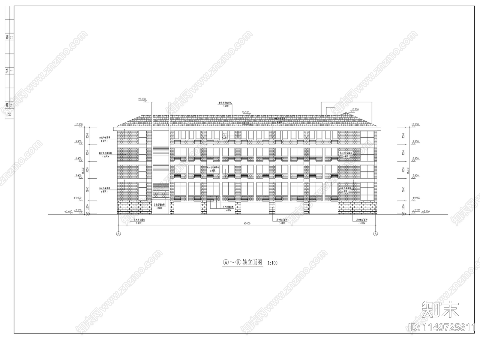 中学教学楼建筑cad施工图下载【ID:1149725811】